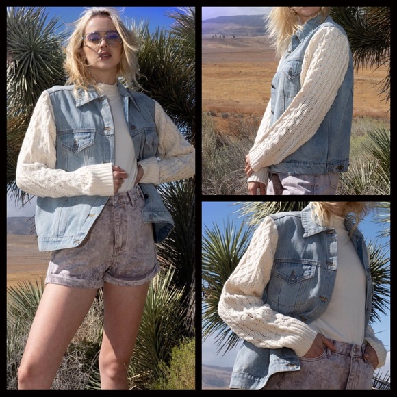 1 LEFT‼️ Buyer Fave💕Caleb Knit Denim Jacket - Picture 6 of 7